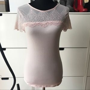 Pink lace Tee